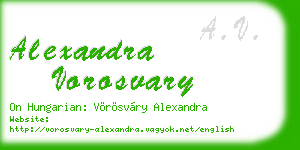 alexandra vorosvary business card