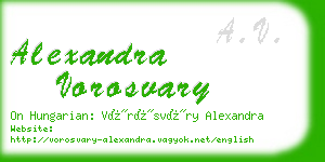 alexandra vorosvary business card